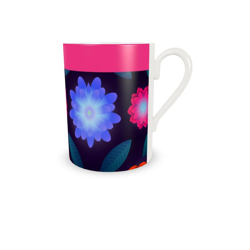 Fucshia Blossom Cup and Saucer- Set of 2