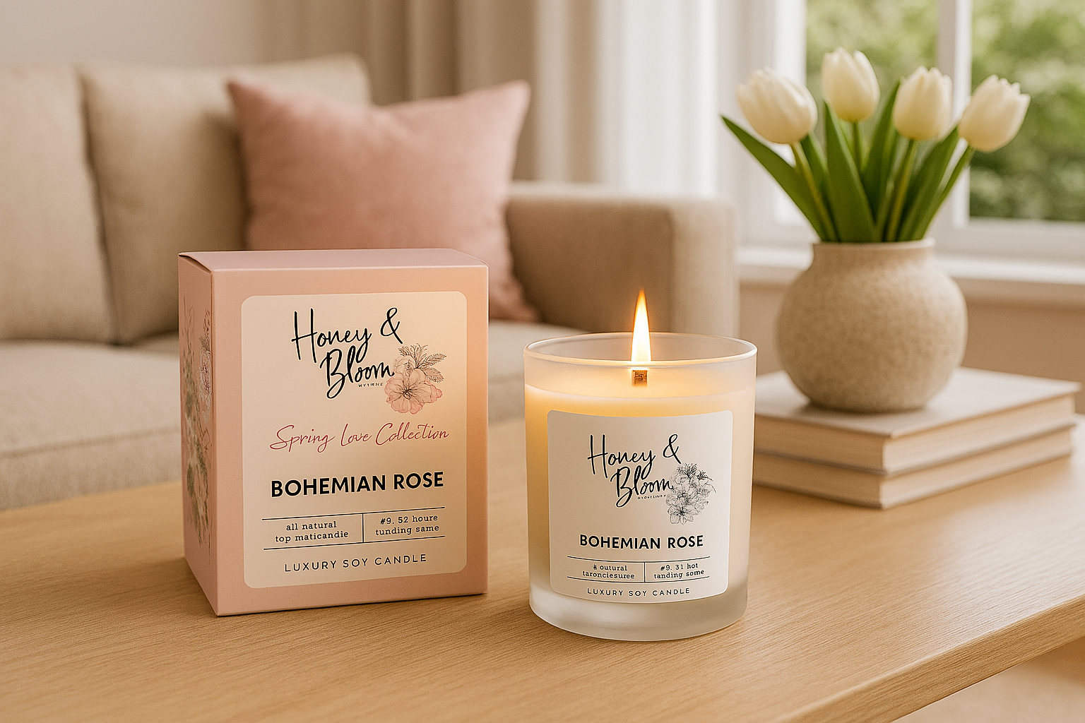 Honey & Bloom Spring Love Frosted Candle Collection